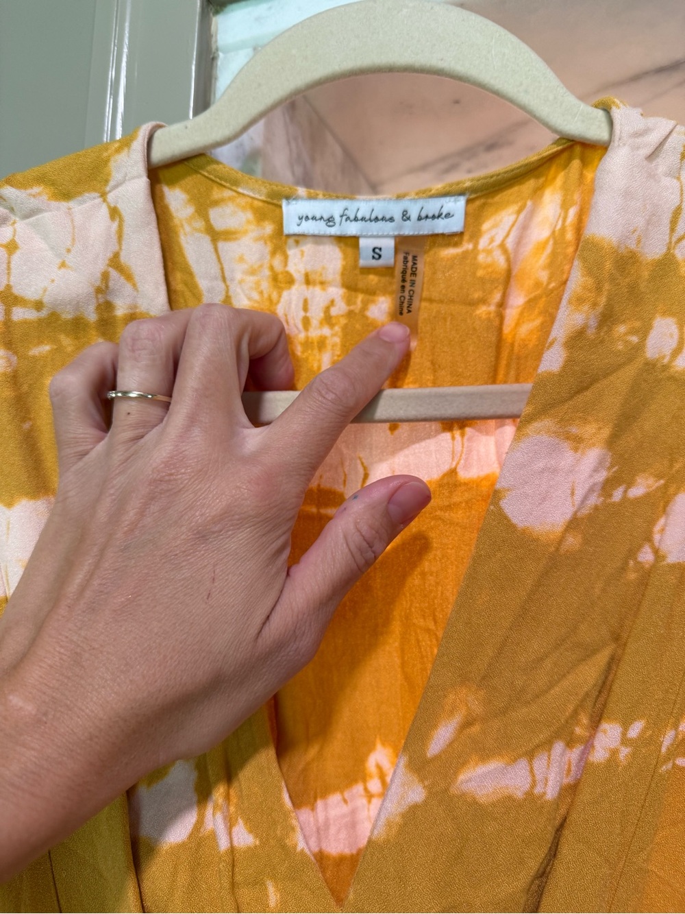 Young Fabulous & Broke Yellow and Pink Tie-Dye Mini Dress
